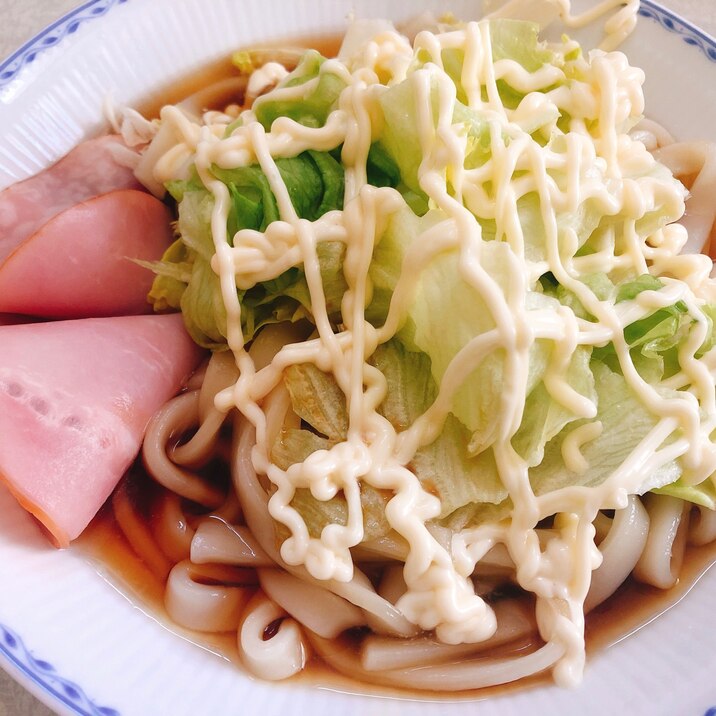 ひとりごはん。簡単サラダうどん